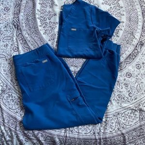 Figs blue jogger scrub set